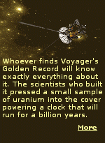 A billion years is the rough estimate for how long the physical disc should survive in the near-vacuum of interstellar space, where there is little to erode it. The uranium clock is a separate matter. With a half-life of about 4.51 billion years, the sample remains readable as a clock for far longer than the disc is expected to last, and in principle for several billion years. The limit on dating the record is not the uranium running out. It is the disc itself wearing away.